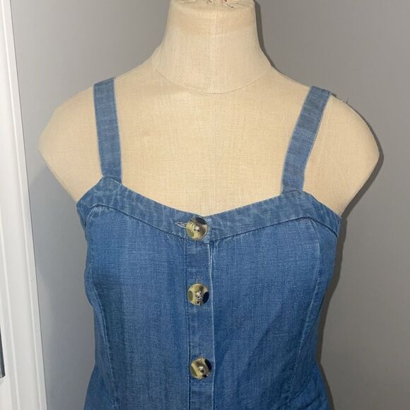 Loft Denim Button Front Dress Size 2P - Picture 2 of 10